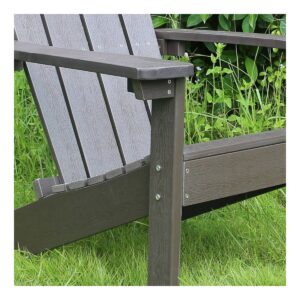 Lakeside Faux Wood Adirondack Outdoor Portable Chair Espresso - Merry Products