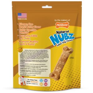 Nylabone Nubz Peanut Butter Large Chews Dog Treats - 15ct