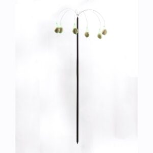 Lakeside Four Season Standing Stake Suet Bird Feeder with 6 Hook Arms - Garden Accent