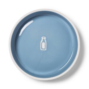 2Cup Cat & Dog Dish Bowl with Debossed & Resist Pattern - Thirsty - Blue & White - Boots & Barkley™