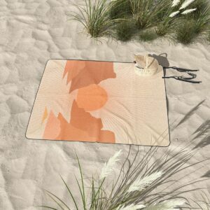 Iveta Abolina Valley Sunset Coral Picnic Blanket - Deny Designs