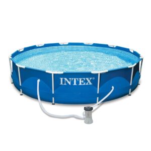 Intex 12' x 2.5' Round Pool w/ Filter Pump & Pool Cleaning Kit w/ Vacuum & Pole