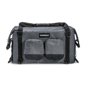 IceMule 1602-SG Traveler Large Foldable Portable Soft Sided Zipper Top 35 Liter 36 Can Lightweight Insulated Waterproof Leak Proof Backpack Cooler Bag