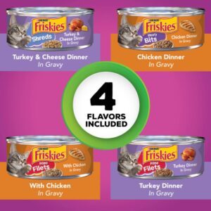 Purina Friskies Shreds, Meaty Bits & Prime Filets Poultry Wet Cat Food - 5.5oz/32ct Variety Pack