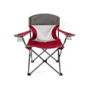Mac Sports Heavy Duty Big Comfort Quad XL Folding Outdoor Camping Chair, Red