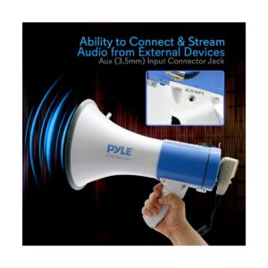 PylePro PMP59IR 50 Watt 3600 Yard Sound Range Portable Bullhorn Megaphone Speaker with Built In MP3 Input Jack , Siren Alarm, and Rechargeable Battery