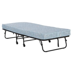Twin 4" Mattress with Folding Metal Guest Bed Black - Room & Joy
