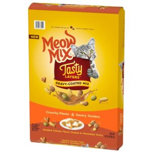 Meow Mix Tasty Tasty Layers Roasted Chicken Flavor and Homestyle Gravy Dry Cat Food - 13lbs