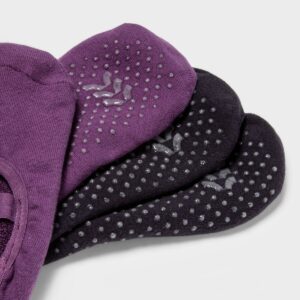 Solid Barre Liner Socks Brown/Purple 2pk - All in Motion™