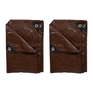 Stansport Light-Duty Rip-Stop Tarp 5' x 7' - Brown - 2 Pack