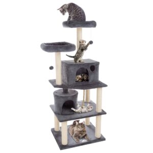 Pet Pal 5-Tier Cat Tower and Kitty Condo, Gray