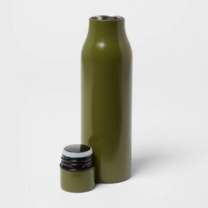 20oz Stainless Steel Vacuum Water Bottle Solid Matte Discover Green - Room Essentials™