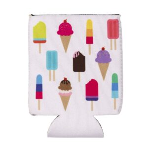 12-Pack Summer Parties Can Cooler Sleeves, 12 oz Insulated Beer Koozies Neoprene Holder, 4 Assorted Designs: Flamingo, Fruit, Toucan & Ice-cream