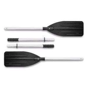 Intex 69625E 54 Inch Paddle Black 2 Piece Lightweight Aluminum Dual Purpose Inflatable Boat Oars, Pair
