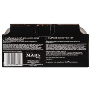 Cesar Home Delights Beef Stew & Chicken & Vegetables Dinner Wet Dog Food - 3.5oz/12ct Variety Pack