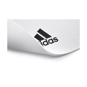 Adidas ADYG-10100WH Universal Exercise Roll Up Slip Resistant Fitness Pilates and Yoga Mat, 8mm Thick, White