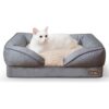 K&H Pet Products Small Sized Washable Pet Furniture Comfortable Over Stuffed Pillow Top Orthopedic Dog Bed Lounger, 18 x 24 Inches, Classy Gray
