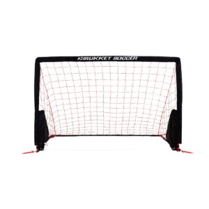 Rukket Sports 6 x 4 Foot Portable Indoor Outdoor Travel Kids Youth Practice Foldable Soccer Goal Net, Black