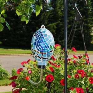 Sunnydaze Decor Bluebird Mosaic Glass Bird Feeder - Blue - 6"