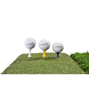 Rukket Sports Tri-Turf Golf Portable Outdoor Indoor Hitting Practice Turf Mat with Tees & Golf Balls
