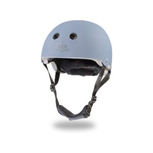 Kinderfeets Slate Blue Adjustable Toddler & Kids Bike Helmet Bundle with Kinderfeets Tiny Tot PLUS 2-in-1 Balance Bike Tricycle, Brown