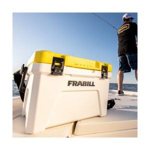 Frabill FRBBA219 19 Quart Capacity Heavy Duty Organizing Magnum Tackle Box Bait Station with 2 Speed Water Resistant Battery Powered Aerator