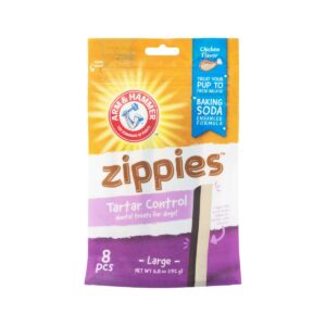 Arm & Hammer Zippies Chicken Flavor Large Dental Dog Treats - 8ct