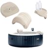 Intex 28409E PureSpa 85" x 28" 6 Person Inflatable Portable Round Hot Tub Spa with Bubble Jets, No Slip Spa Seat, Headrest, Cup Holder, and Drink Tray