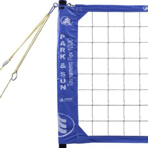 Park & Sun Sports Tournament Flex 1000 Portable Outdoor Volleyball Net Set, Blue