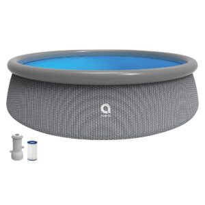 JLeisure Avenli 12044US 15 Foot x 33 Inch 2 to 3 Person Capacity Above Ground Inflatable Outdoor Backyard Swimming Pool, Gray (2 Pack)