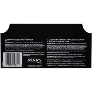 Cesar Home Delights Beef Stew & Chicken & Vegetables Dinner Wet Dog Food - 3.5oz/12ct Variety Pack