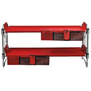 Disc-O-Bed Youth Kid-O-Bunk Benchable Camping Cot with Organizers, Bright Red