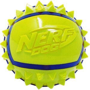 NERF TPR Spike LED Ball Dog Toy - Green/Blue - 2.5"
