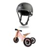Kinderfeets Children's Riding Toy Bundle with Black Adjustable Sport Toddler/Kids Bike Helmet and Tiny Tot PLUS 2-in-1 Balance Bike and Tricycle, Rose
