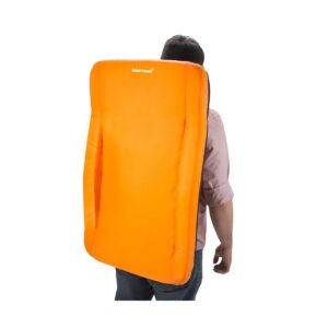 Driftsun Padded Folding Portable 6 Position Reclining Cushioned Stadium Seat Chair with Side Beverage Cup Holder and Backpack Carry Straps, Orange