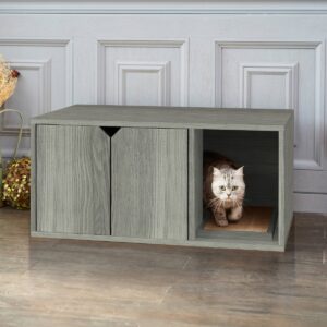 Way Basics Eco Cat Litter Box Enclosure - Gray Wood Grain