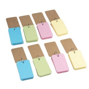 Juvale 8-Pack Blank Flash Cards 4 Pastel Colored with Rings, Study Flip Index Card, 50 Sheets Each, 2.2" x 3.5", Pink/ Blue/ Green/ Yellow