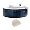 Intex 28409E PureSpa 85" x 28" 6 Person Home Inflatable Portable Heated Round Hot Tub with Bubble Jets, Heat Pump and Non-Slip Seat Insert