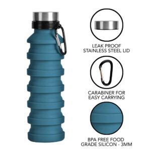 Brookstone 18.5oz Ridge Collapsible Portable Drinkware - Blue