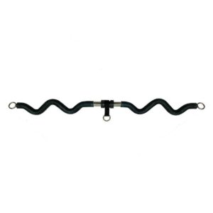 Bodylastics Collapsible Resistance Bands Curl Bar with Custom Molded Rubber Grip, 3 O Rings for Connection, and Carrying Bag, Black