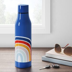 20oz Stainless Steel Vacuum Water Bottle Navy Rainbow - Room Essentials™