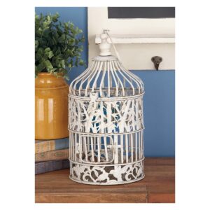 15"H Iron Bird House - White - Olivia & May