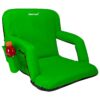 Driftsun Universal Regular 20 Inch Width Folding Stadium Reclining Bleacher Seat Chair with Back Support for Sporting Events, Green