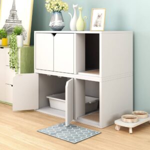 Way Basics Eco Cat Litter Box Enclosure - White