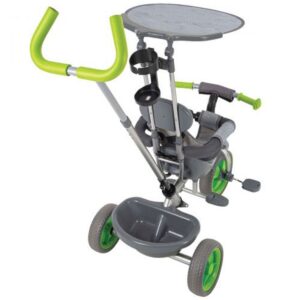 Malmo 4 in 1 Parent Push-Handle Kids Tricycle Stroller for Children, Infants, and Toddlers Ages 1.5 to 3 Years with Removable Canopy & Storage, Green