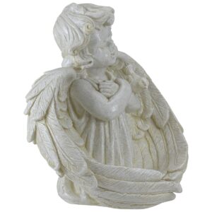 Northlight 9" Ivory Cherub Angel Bird Feeder Outdoor Garden Patio Statue