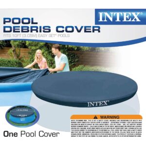 Intex 10' Easy Set Above Ground Swimming Pool Vinyl Round Cover Tarp + 8' Cover
