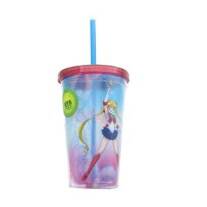 Just Funky Sailor Moon Lace 16oz Carnival Cup w/ Lid & Straw