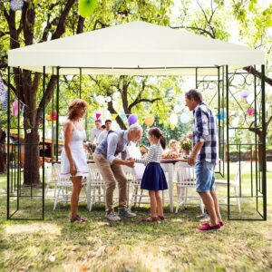 Costway 10'x10' Patio Gazebo Canopy Tent Steel Frame Shelter Patio Party Awning