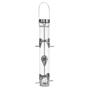 Droll Yankees Classic Sunflower Feeder with Ring Pull Advantage - Silver